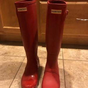 Red Hunter boots